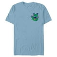 thumbnail image 1 of Disney Lilo & Stitch Four-Leaf Clover St Patrick’s Day - Short Sleeve Blended T-Shirt for Adults - Customized-Ocean Blue, 1 of 5