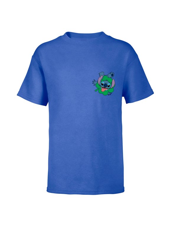 Lilo & Stitch Four-Leaf Clover St Patrick’s Day - Short Sleeve T-Shirt for Kids - Customized-Royal
