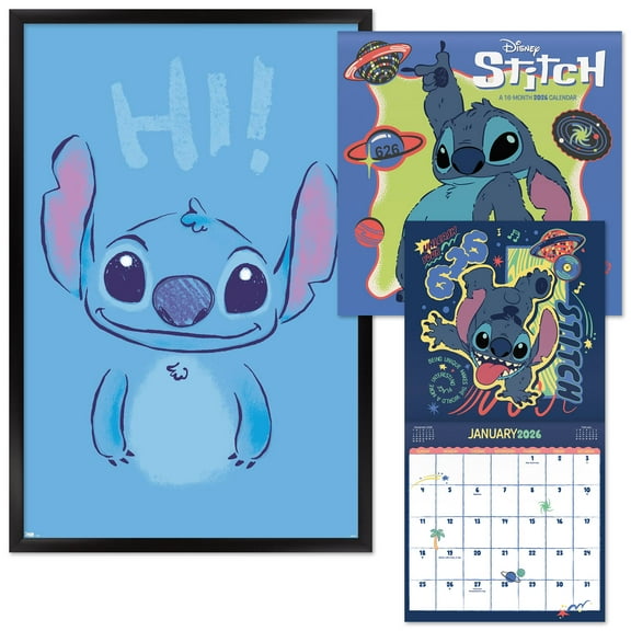 Disney Lilo & Stitch Framed Poster and 2026 Calendar
