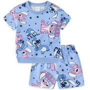 DISNEY Lilo & Stitch French Terry Shirt and Shorts (Girls), 2 Piece Set, Sizes 4-12