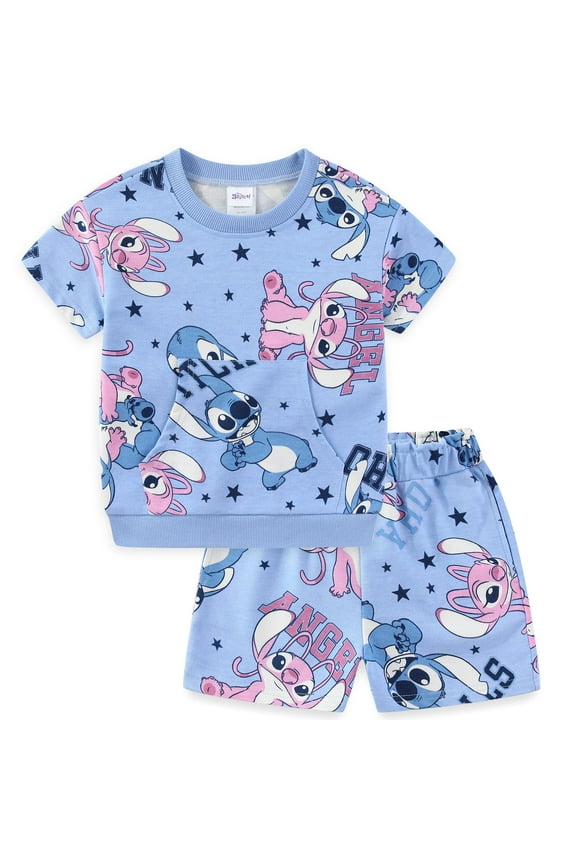 Lilo & Stitch French Terry Shirt and Shorts (Girls), 2 Piece Set, Sizes 4-12