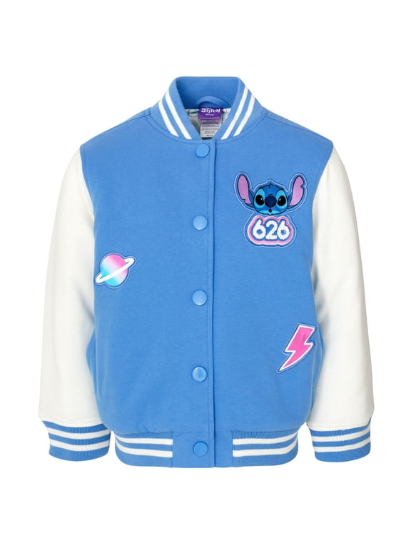 Lilo & Stitch French Terry Varsity Bomber Jacket Little Kid to Big Kid