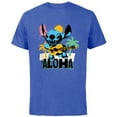 thumbnail image 1 of Disney Lilo & Stitch Galactic Grunge Aloha Stitch - Short Sleeve Cotton T-Shirt for Adults - Customized-Royal Heather, 1 of 5