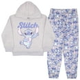 thumbnail image 1 of Disney Lilo & Stitch Girl's 2-Piece Fleece Set - Stitch Holding Heart Pullover Hooded Sweatshirt and Joggers Bundle for Kids (Sizes 7-14), 1 of 14
