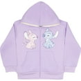 thumbnail image 1 of Disney Lilo & Stitch Girl's Zip-Up Sherpa Hoddie - Stitch and Angel Graphic Print Design Hooded Sweatshirt for Kids (Sizes 7-14), 1 of 9