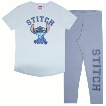 Disney Lilo & Stitch Girls 2-Piece Set - Short Sleeve Graphic Print T-Shirt and Leggings 2-Pack Bundle for Kids (Sizes 7-14)