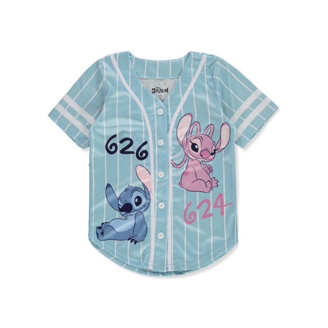 Disney Lilo & Stitch Girls' Baseball Jersey light blue, 14 16 (Big
