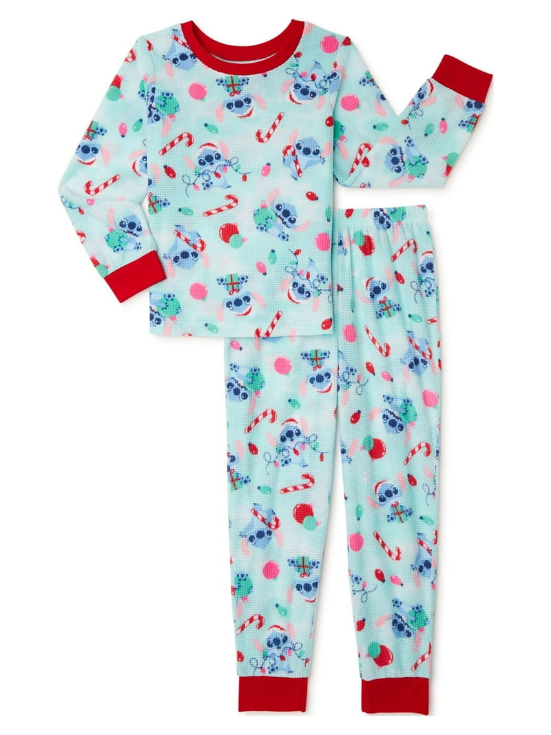 Lilo Stitch Girls Holiday Pajamas 2-Piece Set, Sizes 4-12, Warm