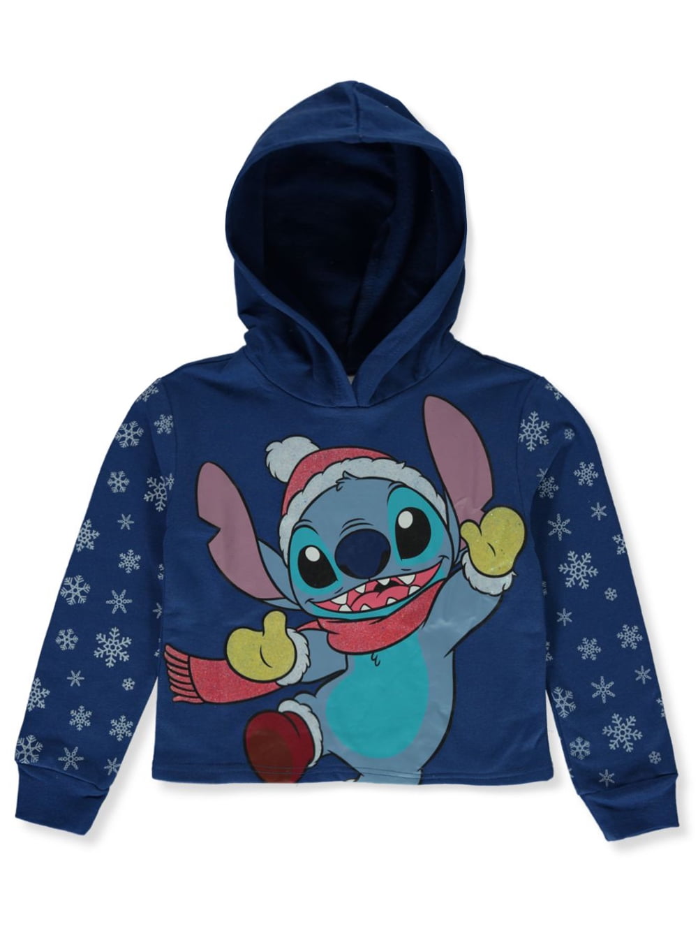 Disney Lilo & Stitch Girls' Fleece Hoodie blue, 6 6x (Little Girls