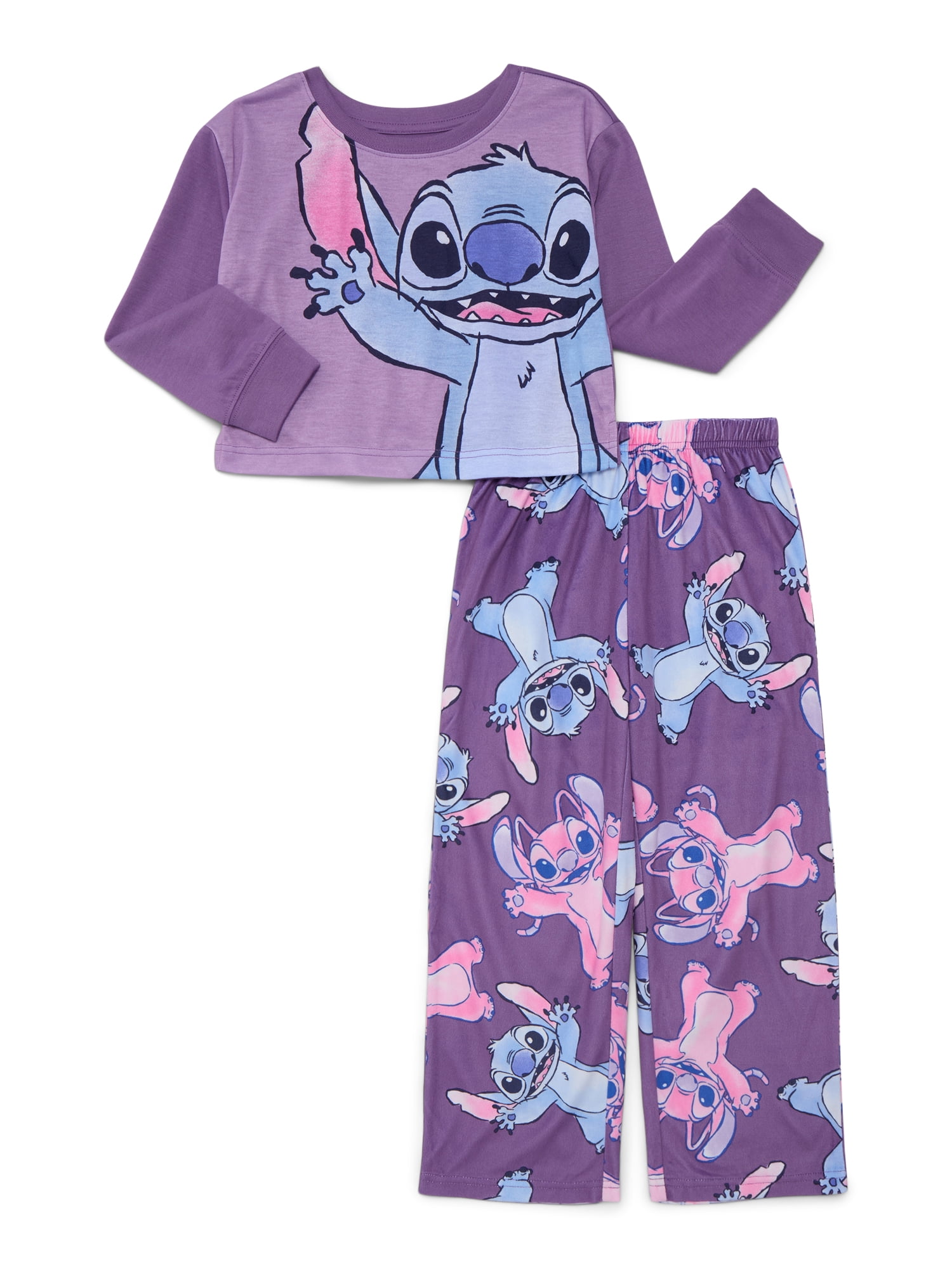Disney Lilo and Stitch Girls Long Sleeve Top and Pants Pajama Set