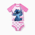 thumbnail image 1 of Disney Lilo & Stitch Girls Rash Guard Swimsuit Top and Ruffle Bikini Bottom Set for Kids 2–9Y, 1 of 1