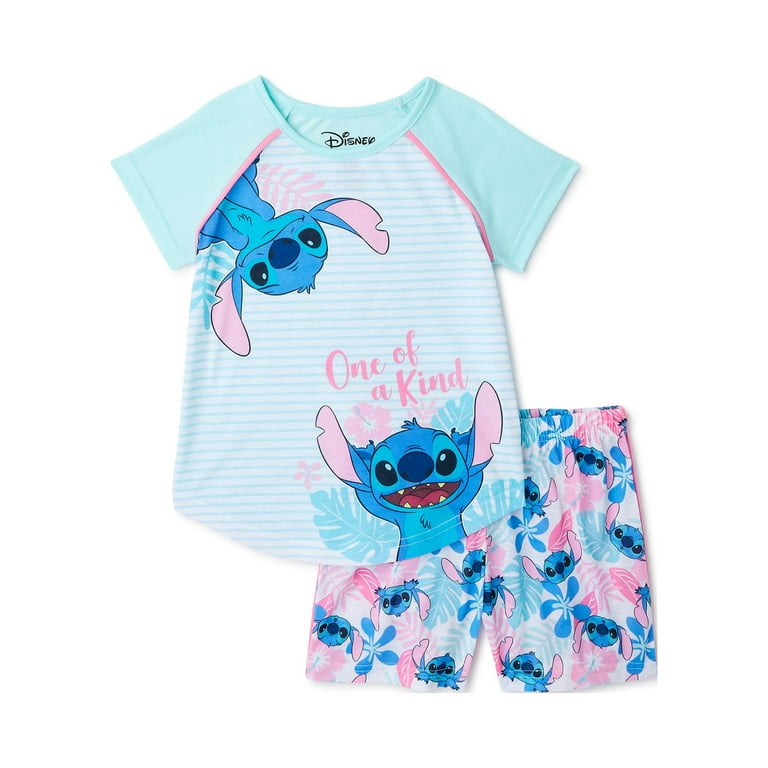 Disney Lilo & Stitch Girls Short Sleeve Top & Shorts Pajamas, 2 Pc Set,  Sizes 4-12