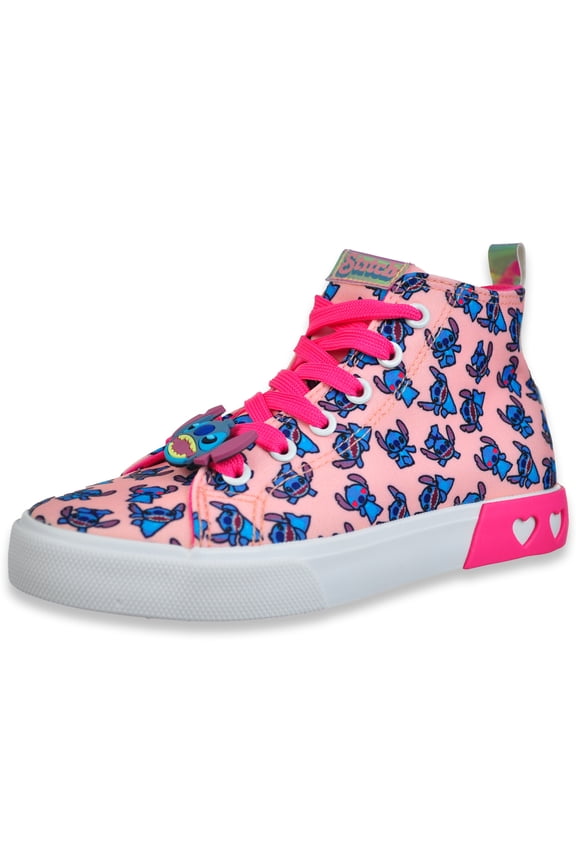 Disney Lilo & Stitch Girls Sneakers, Mid Top Lace Up Shoes Light Pink – 2