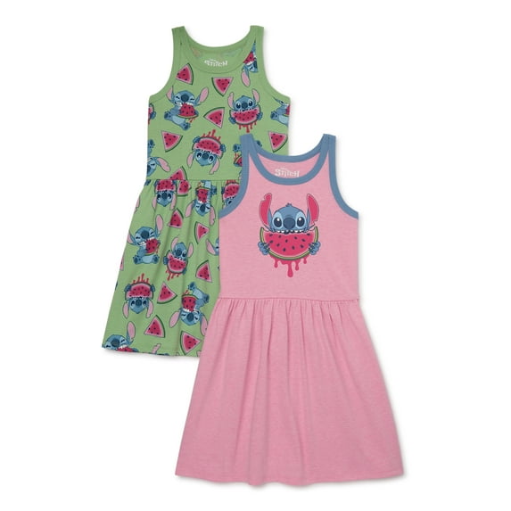 Disney Lilo & Stitch Girls Tank Dress, 2-Pack, Sizes 4-16