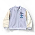 thumbnail image 1 of Disney Lilo & Stitch Girls Varsity Bomber Jacket - Zip-Up Stitch Graphic Print Jacket for Kids (Sizes 4-8), 1 of 4