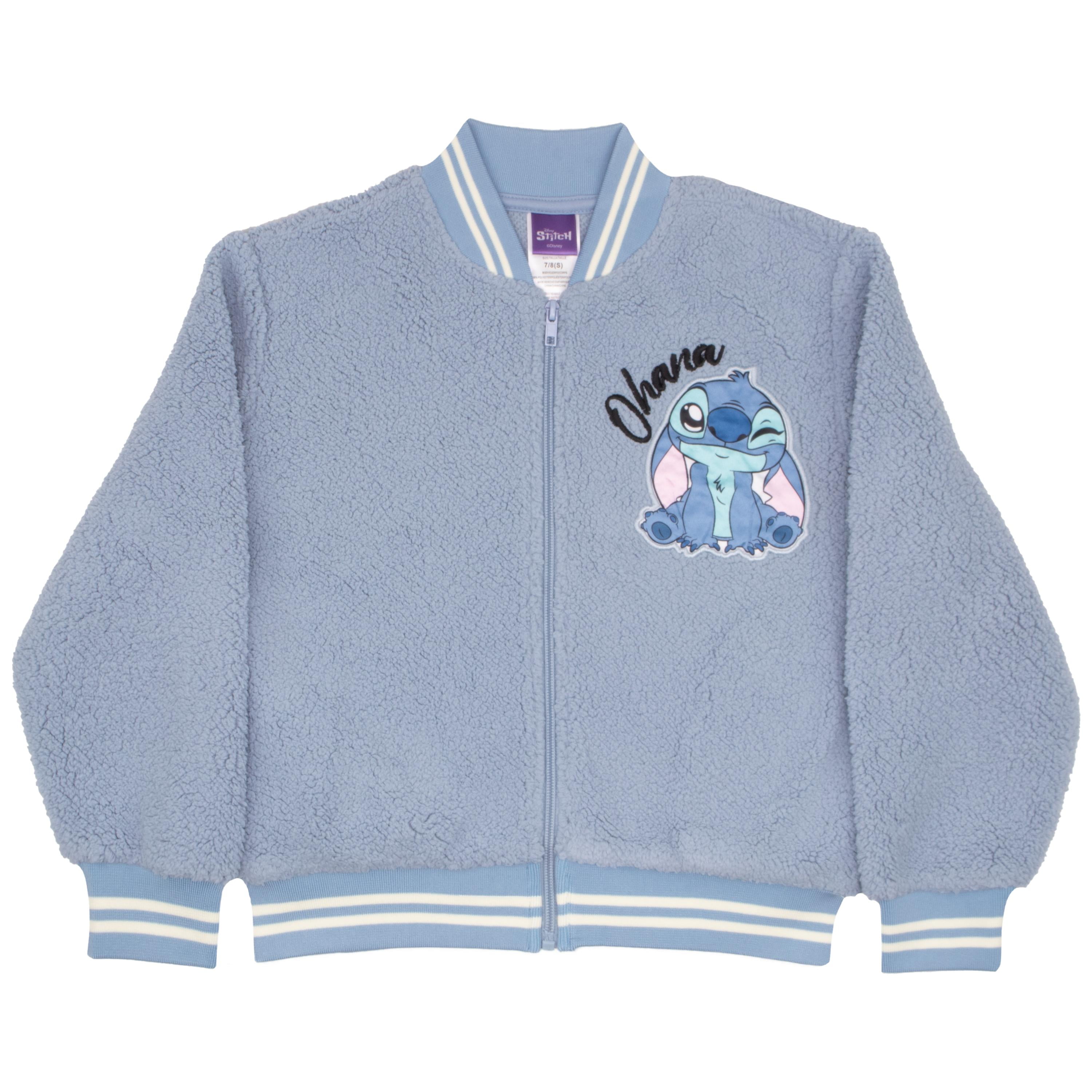 Disney Lilo & Stitch Girls Varsity Bomber Jacket Zip-Up