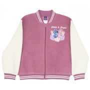 DISNEY Lilo & Stitch Girls Varsity Bomber Jacket Zip-Up Stitch and Angel Graphic Print Jacket for Kids (Sizes 7-12)