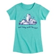 thumbnail image 1 of Disney - Lilo & Stitch - Go With The Flow - Toddler & Youth Girls Short Sleeve Graphic T-Shirt, 1 of 5