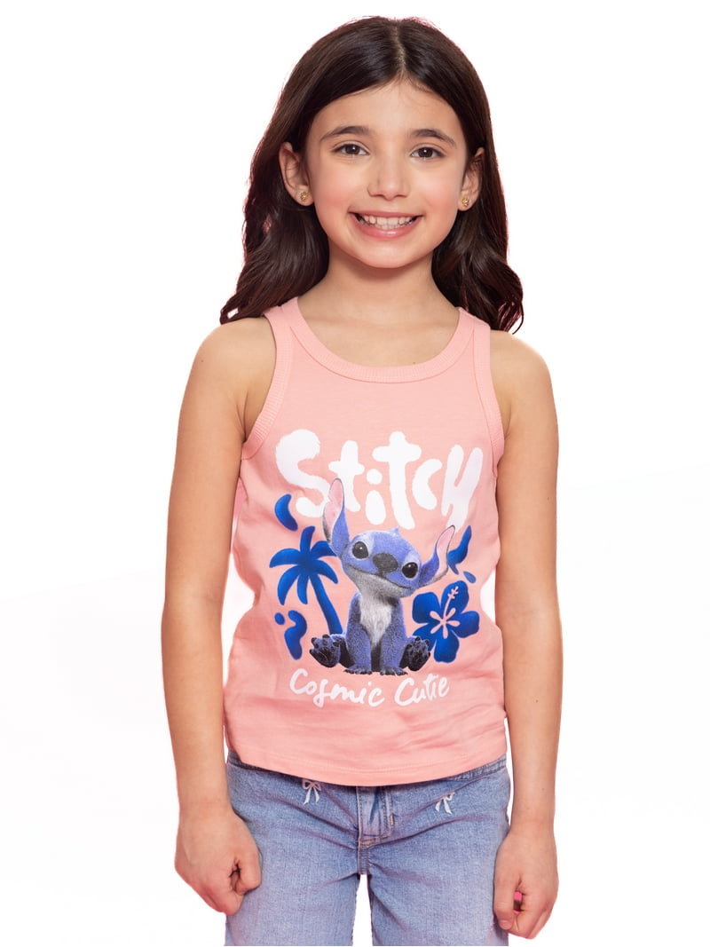 Disney Lilo & Stitch Live Action Girls Graphic Tank Top, Sizes 4