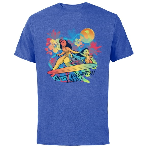 Disney Lilo & Stitch Group Family Trip Best Vacation Ever - Short Sleeve Cotton T-Shirt for Adults - Customized-Royal Heather