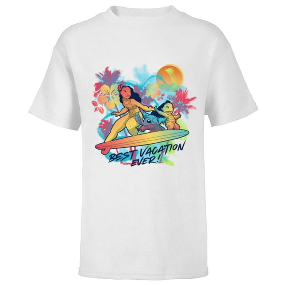 Disney Lilo & Stitch Group Family Trip Best Vacation Ever - Short Sleeve T-Shirt for Kids - Customized-White