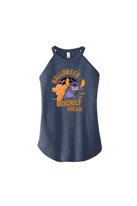 - Lilo & Stitch - Halloween Mischief Ahead - Juniors High Neck Tank Top