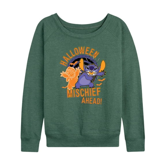 Disney - Lilo & Stitch - Halloween Mischief Ahead - Women's Lightweight French Terry Long Sleeve Shirt