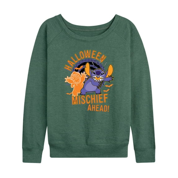 Disney - Lilo & Stitch - Halloween Mischief Ahead - Women's Lightweight French Terry Long Sleeve Shirt