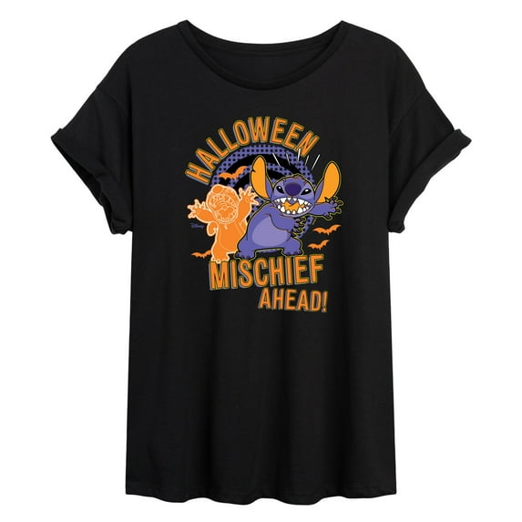 Disney - Lilo & Stitch - Halloween Mischief Ahead - Women's Oversized T-Shirt