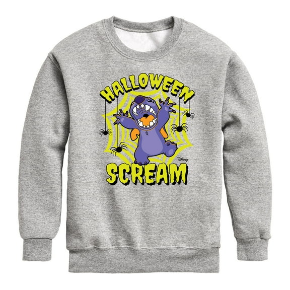 Disney - Lilo & Stitch - Halloween Scream Spiders - Toddler & Youth Crewneck Fleece Sweatshirt