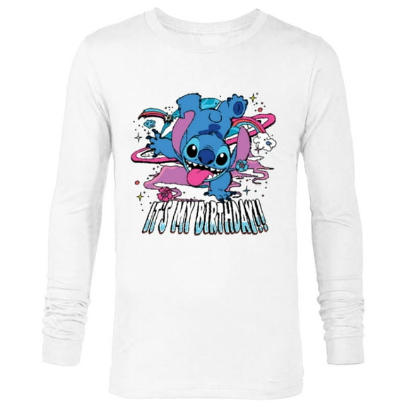 Disney Lilo & Stitch Handstand “It’s My Birthday!” - Long Sleeve T-Shirt for Men - Customized-White