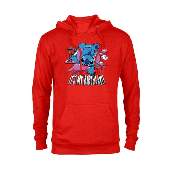 Disney Lilo & Stitch Handstand “It’s My Birthday!” - Pullover Hoodie for Adults - Customized-Red