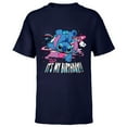 thumbnail image 1 of Disney Lilo & Stitch Handstand “It’s My Birthday!” - Short Sleeve T-Shirt for Kids - Customized-Navy, 1 of 5