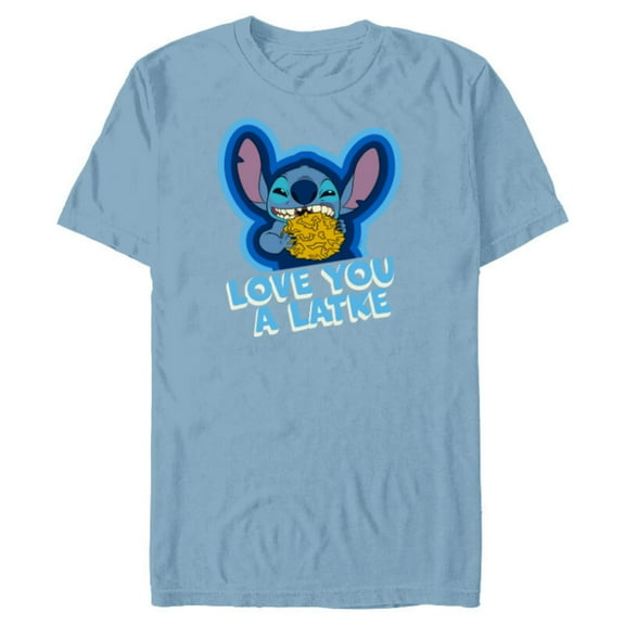 Disney Lilo & Stitch Hanukkah Holiday Love You a Latke - Short Sleeve Blended T-Shirt for Adults - Customized-Ocean Blue