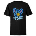 thumbnail image 1 of Disney Lilo & Stitch Hanukkah Holiday Love You a Latke - Short Sleeve T-Shirt for Kids - Customized-Black, 1 of 5