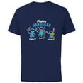thumbnail image 1 of Disney Lilo & Stitch Happy Hanukkah Lights Spin Latkes - Short Sleeve Cotton T-Shirt for Adults - Customized-Navy, 1 of 5