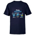 thumbnail image 1 of Disney Lilo & Stitch Happy Hanukkah Lights Spin Latkes - Short Sleeve T-Shirt for Kids - Customized-Navy, 1 of 5
