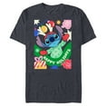 thumbnail image 1 of Disney Lilo & Stitch Happy Holidays 100% Naughty Christmas - Short Sleeve Blended T-Shirt for Adults - Customized-Navy Heather, 1 of 5