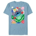 thumbnail image 1 of Disney Lilo & Stitch Happy Holidays 100% Naughty Christmas - Short Sleeve Blended T-Shirt for Adults - Customized-Ocean Blue, 1 of 5