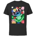 thumbnail image 1 of Disney Lilo & Stitch Happy Holidays 100% Naughty Christmas - Short Sleeve Cotton T-Shirt for Adults - Customized-Black, 1 of 5