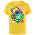 thumbnail image 1 of Disney Lilo & Stitch Happy Holidays 100% Naughty Christmas - Short Sleeve Cotton T-Shirt for Adults - Customized-Yellow, 1 of 5