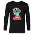 thumbnail image 1 of Disney Lilo & Stitch Happy Holidays Christmas 100% Naughty - Long Sleeve T-Shirt for Men - Customized-Black, 1 of 5