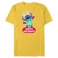 thumbnail image 1 of Disney Lilo & Stitch Happy Holidays Christmas 100% Naughty - Short Sleeve Blended T-Shirt for Adults - Customized-Yellow, 1 of 5