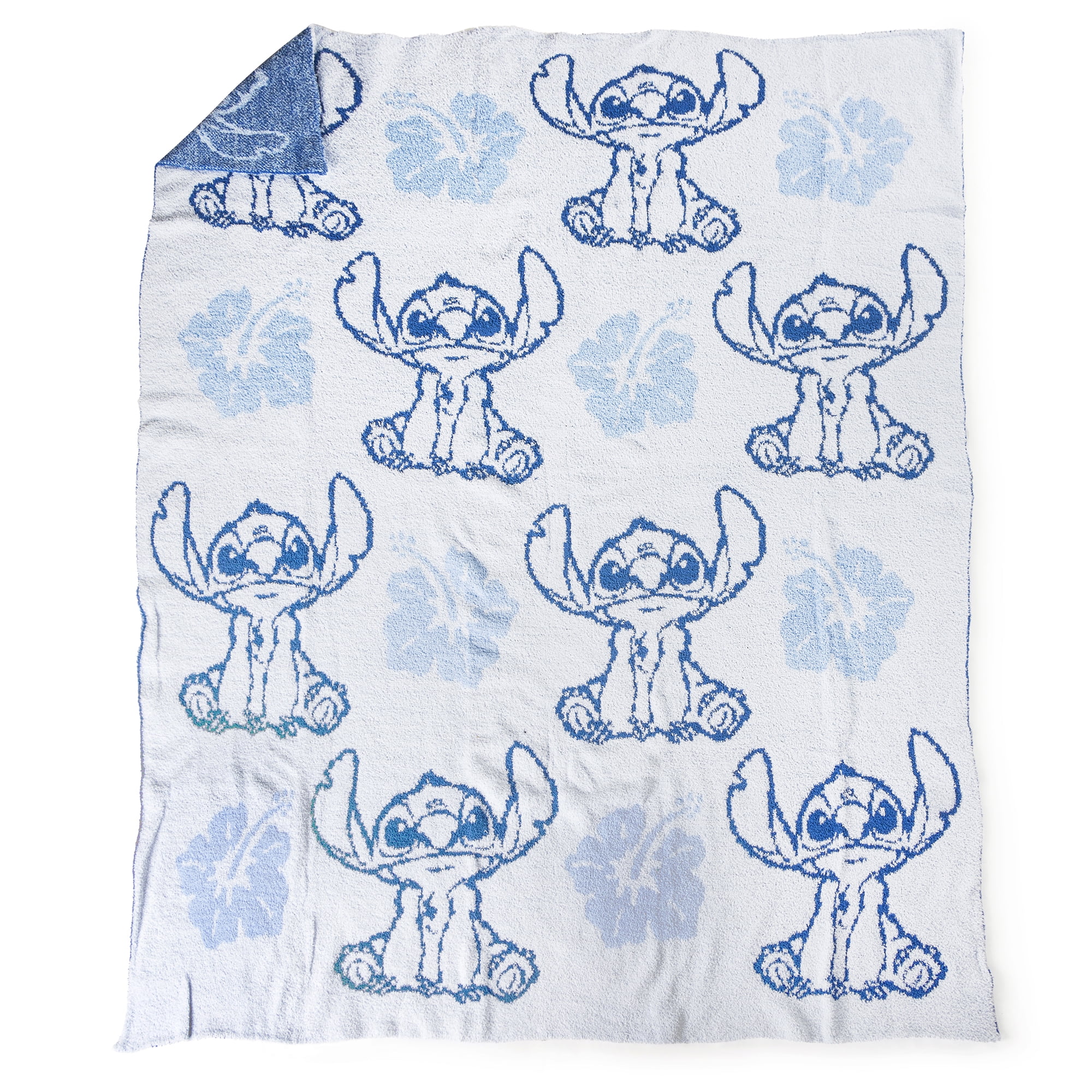 Disney Lilo & Stitch Hawaiian Flower Feather Knit Throw Blanket – Soft Kids Bedding