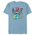 thumbnail image 1 of Disney Lilo & Stitch Holiday Aloha - Short Sleeve Blended T-Shirt for Adults - Customized-Ocean Blue, 1 of 5