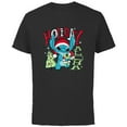 thumbnail image 1 of Disney Lilo & Stitch Holiday Aloha - Short Sleeve Cotton T-Shirt for Adults - Customized-Black, 1 of 5