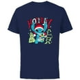 thumbnail image 1 of Disney Lilo & Stitch Holiday Aloha - Short Sleeve Cotton T-Shirt for Adults - Customized-Navy, 1 of 5