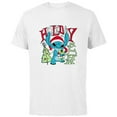 thumbnail image 1 of Disney Lilo & Stitch Holiday Aloha - Short Sleeve Cotton T-Shirt for Adults - Customized-White, 1 of 5