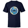 thumbnail image 1 of Disney Lilo & Stitch Holiday Circle Stitch Happy Hanukkah - Short Sleeve T-Shirt for Kids - Customized-Navy, 1 of 5