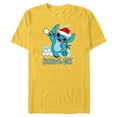 thumbnail image 1 of Disney Lilo & Stitch Holiday Santa Snowball Fight - Short Sleeve Blended T-Shirt for Adults - Customized-Yellow, 1 of 5